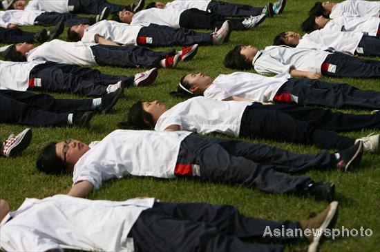 Students relieve exam pressure through yoga