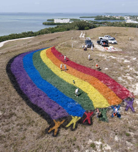 Giant rainbow, gay-and-lesbian pride icon