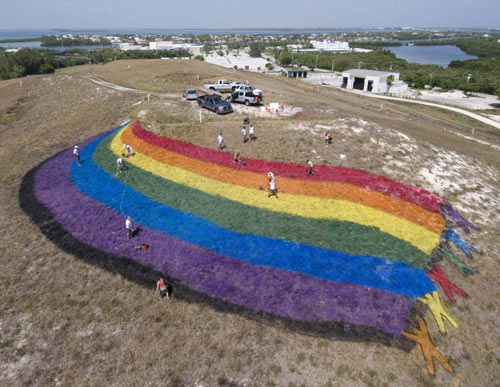 Giant rainbow, gay-and-lesbian pride icon