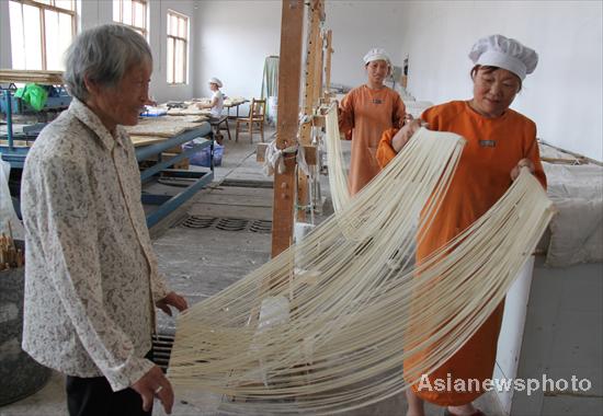 Thin hollow noodles are pride of village