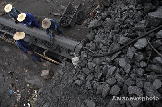 Exhausting day at a coal factory