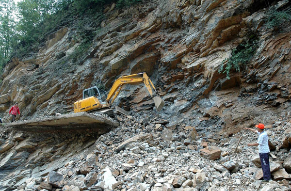 Clean-up in rain-battered town