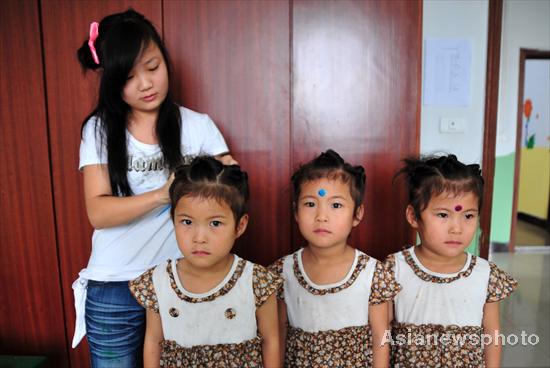 Triplets get help attending kindergarten