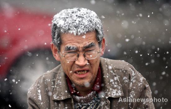 Season’s first snow shower falls on Harbin