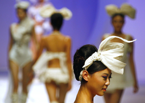 On the catwalk at China Fashion Week