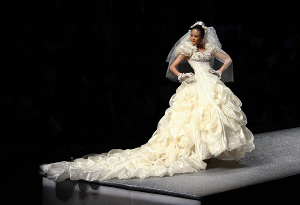 On the catwalk at China Fashion Week