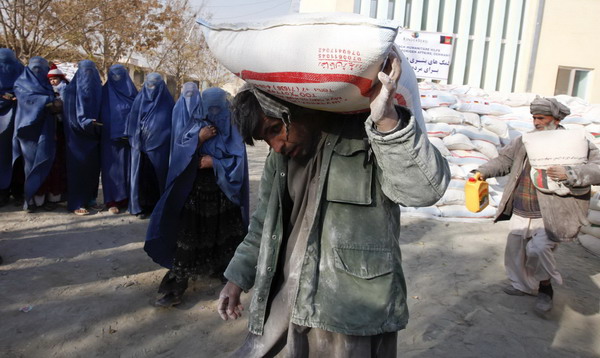 Relief supplies distribution in Afghanistan