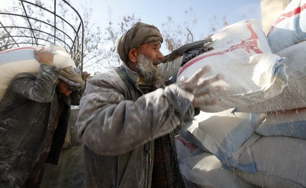 Relief supplies distribution in Afghanistan