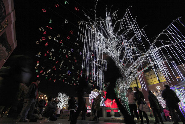 Light decoration for Chirstmas in Beijing