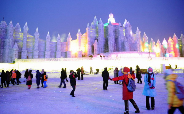 Ice and Snow World illuminated ahead of festival