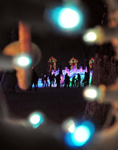 Harbin illuminated by ice lanterns