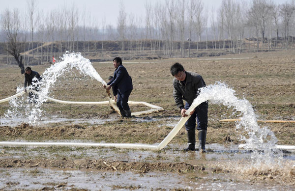 Chinese farmers battle against drought