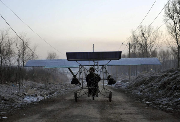 Self-made aircraft makes test flight