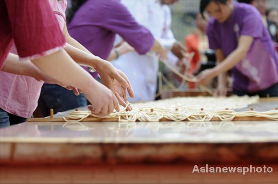 The noodle is mile long, a world record