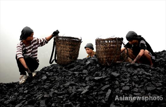 Collecting coal dregs for next semester