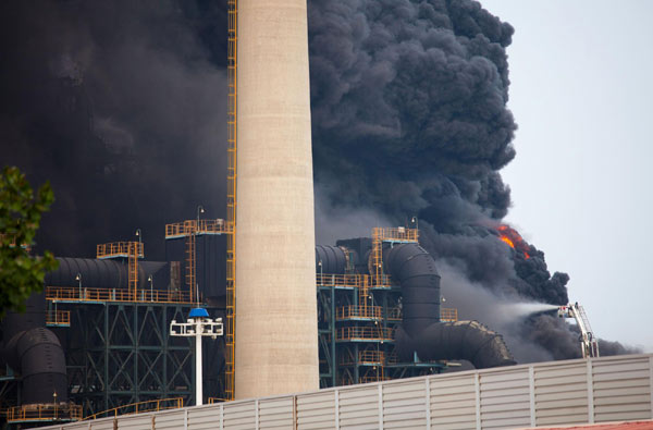 PetroChina's plant on fire in NE China