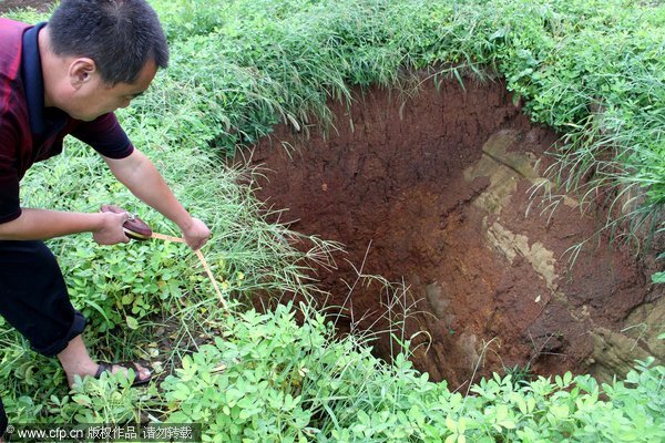 Drought-induced craters in Shandong