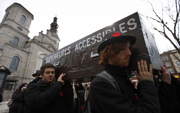 Students demonstrate against hike of tuition fees