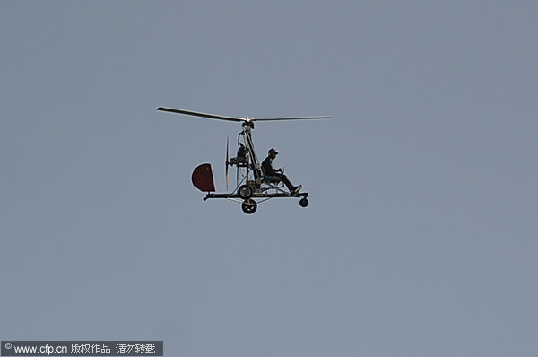 Homemade plane takes off in N China