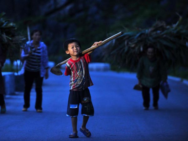 Left behind, children turn to nature