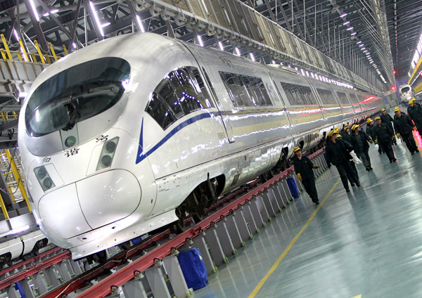 Bullet trains get check-ups before travel rush