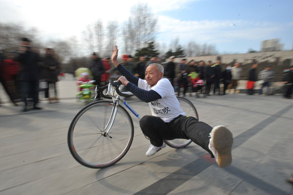 63-year-old man knows his way around a bike