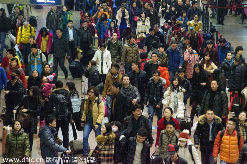 Passenger peak at Beijing rail station