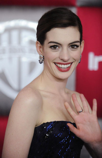 Anne Hathaway at the In Style/Warner Bros Golden Globes after party