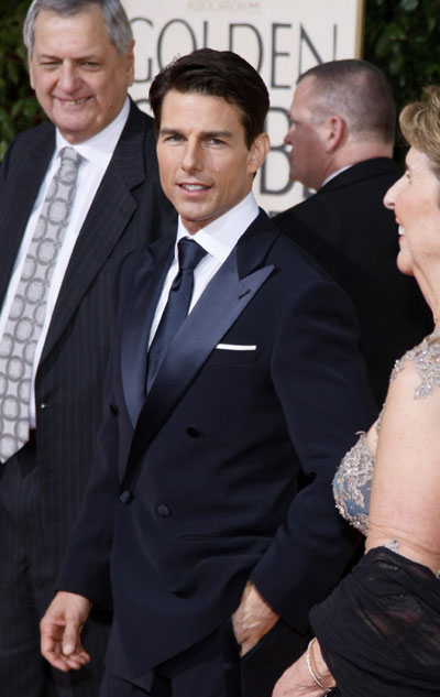 Tom Cruise arrives at the 66th annual Golden Globe awards