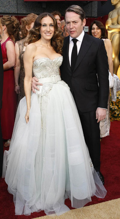 Presenter Sarah Jessica Parker poses backstage at the 81st Academy Awards in Hollywood