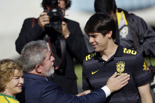 Brazil's president receives World Cup squad