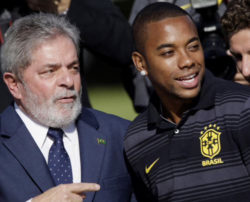 Brazil's president receives World Cup squad