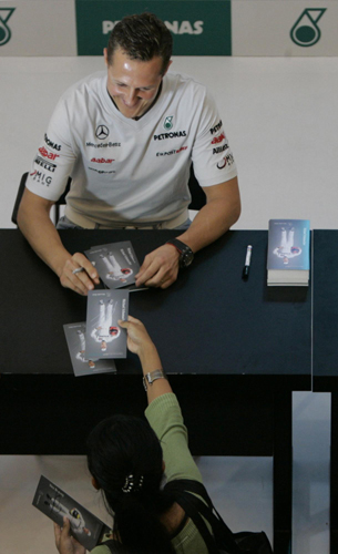 F1 driver Schumacher meets fans in Kuala Lumpur