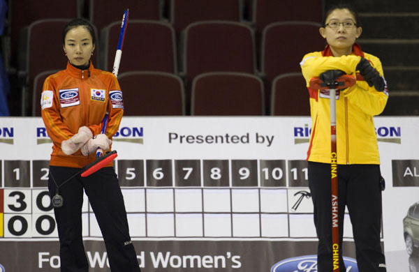 Chinese women curlers fall short at world championship