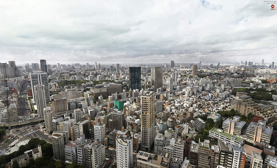 摄影师拼东京全景照 可清晰看到街道犄角旮旯(组图)