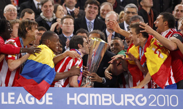欧联杯：弗兰加时绝杀富勒姆 马竞2:1夺冠