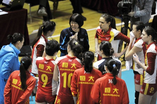 女排联赛恒大3:1上海  进决赛
