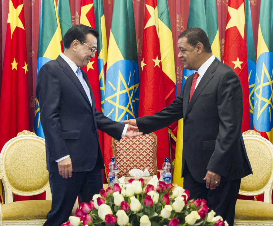 Chinese premier, Ethiopian president agree to promote ties, co-op