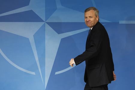 NATO chief bids farewell to headquarters