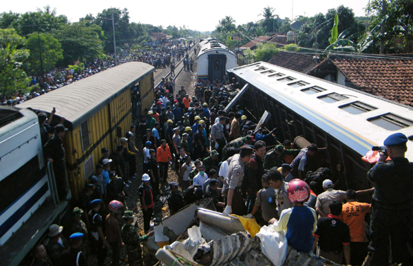 At least 46 killed in Indonesia's train crashes