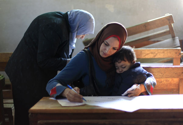 Voters queue in Egypt's election