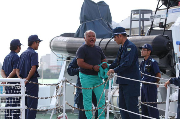 Chinese activists arrive in Naha, Okinawa