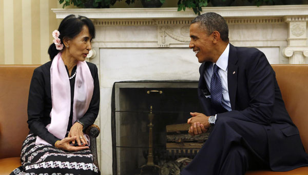 Obama meets Aung San Suu Kyi at White House