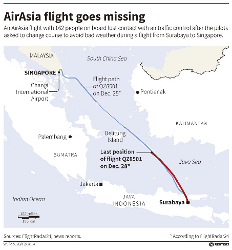 Missing AirAsia plane could be at 'bottom of sea'