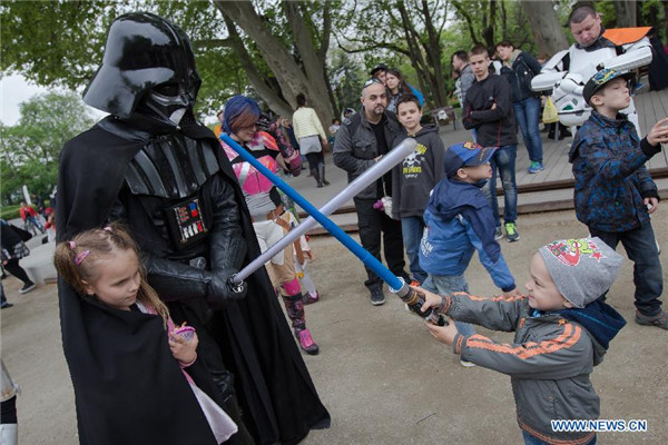 Fans dressed up to celebrate 'Star Wars Day' in Budapest