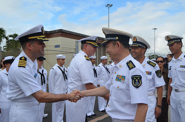 PLA's training ship docks at Pearl Harbor