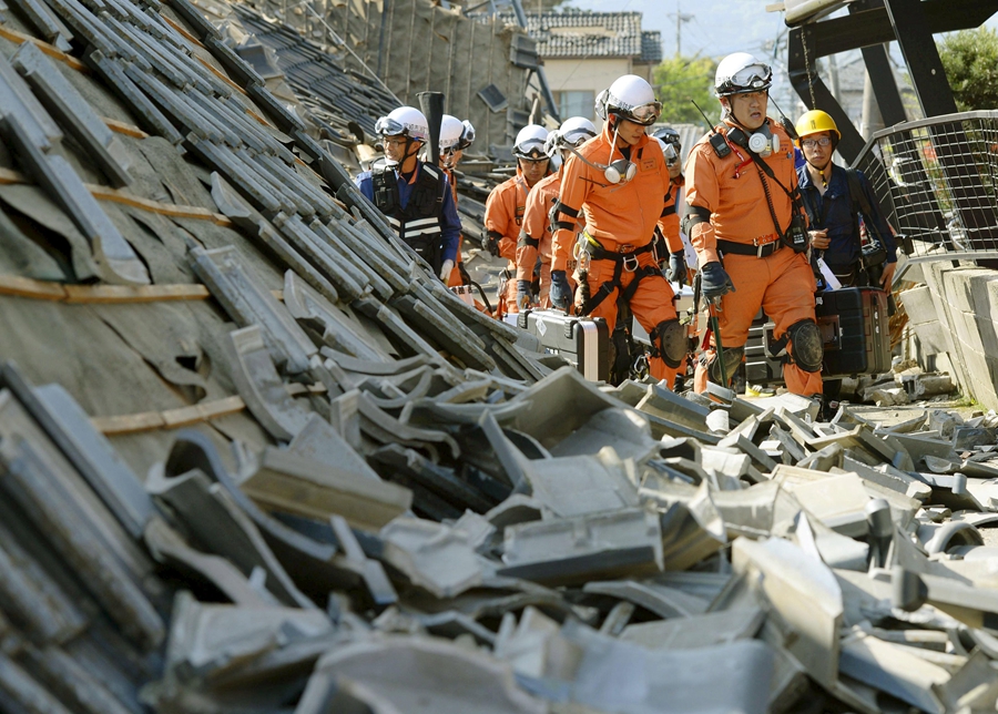 Rescue and search under way as Japan rocked again by strong quake