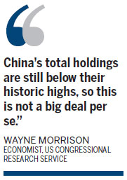 China increases holdings of US securities