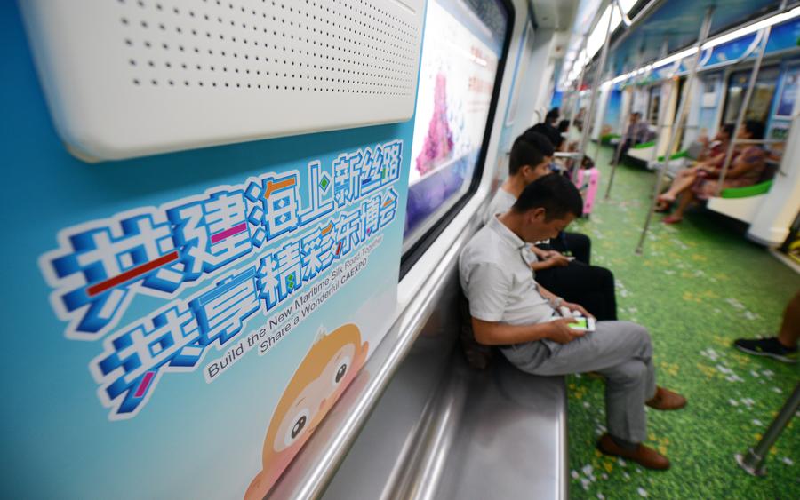 Subway decorated with China-ASEAN themed paintings in S China