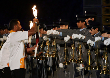 Asian Games torch lit up in Doha